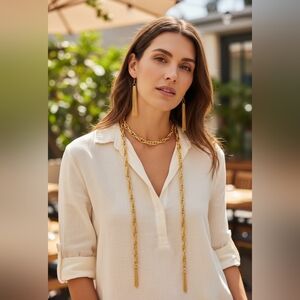 Paparazzi Gold Chain Necklace with Tassel Earrings